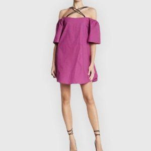 NWT Line & Dot Leon Criss Cross Off The Shoulder Purple Dress Size Small S NEW